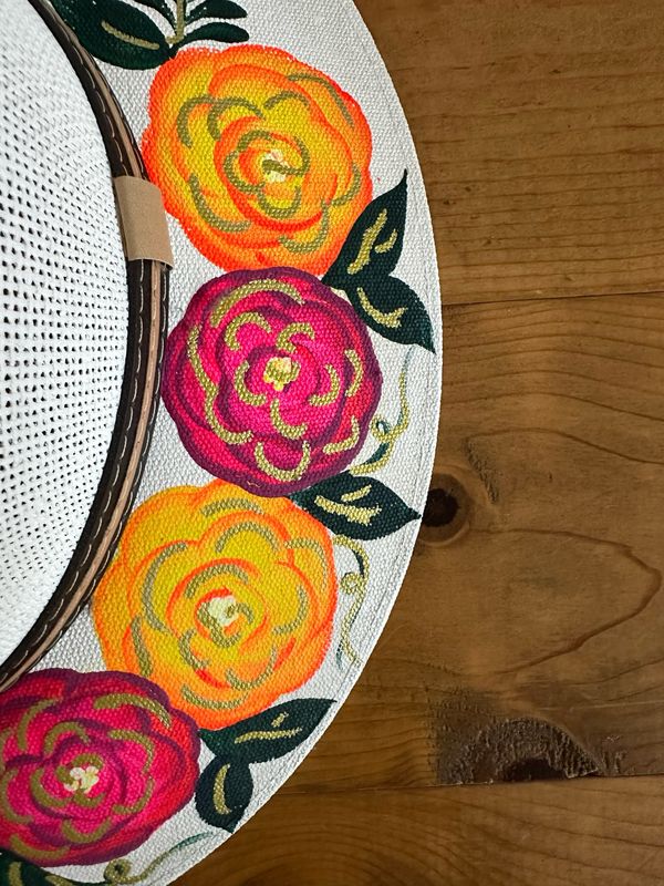 Sombrero Pintado a Mano -05 | Hueso | Large
