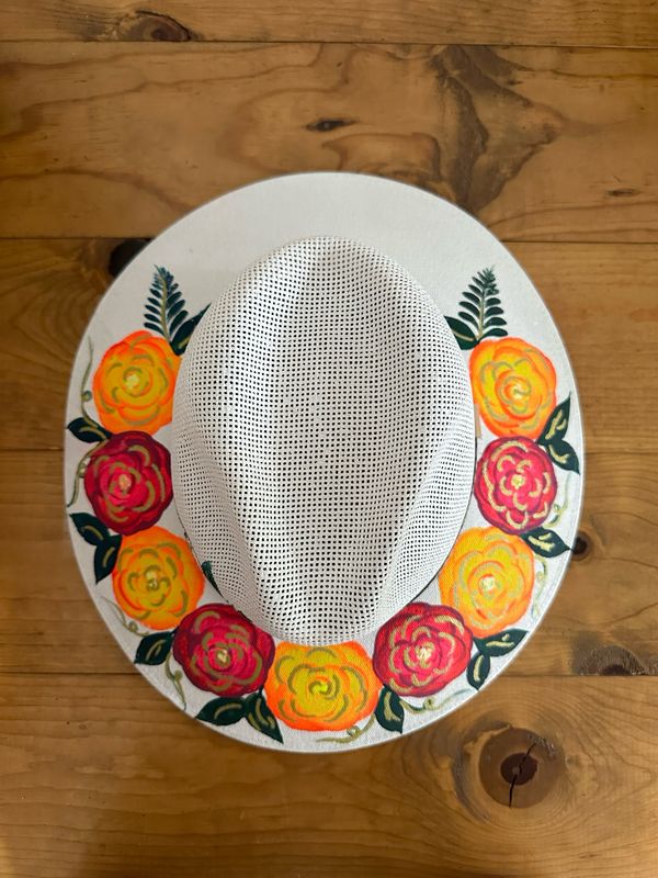 Sombrero Pintado a Mano -05 | Hueso | Large