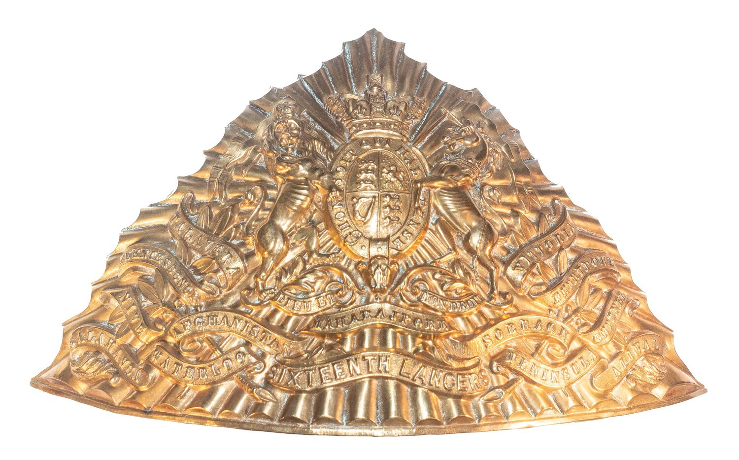 16th The Queen&#39;s Lancers Tschapka Helmet Plate (Victorian era)