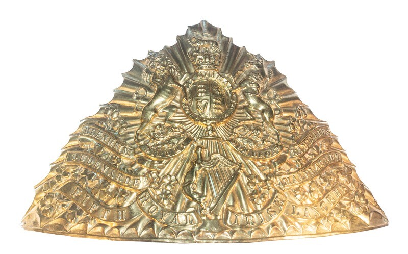 5th Royal Irish Lancers Tschapka Helmet Plate (Victorian era)