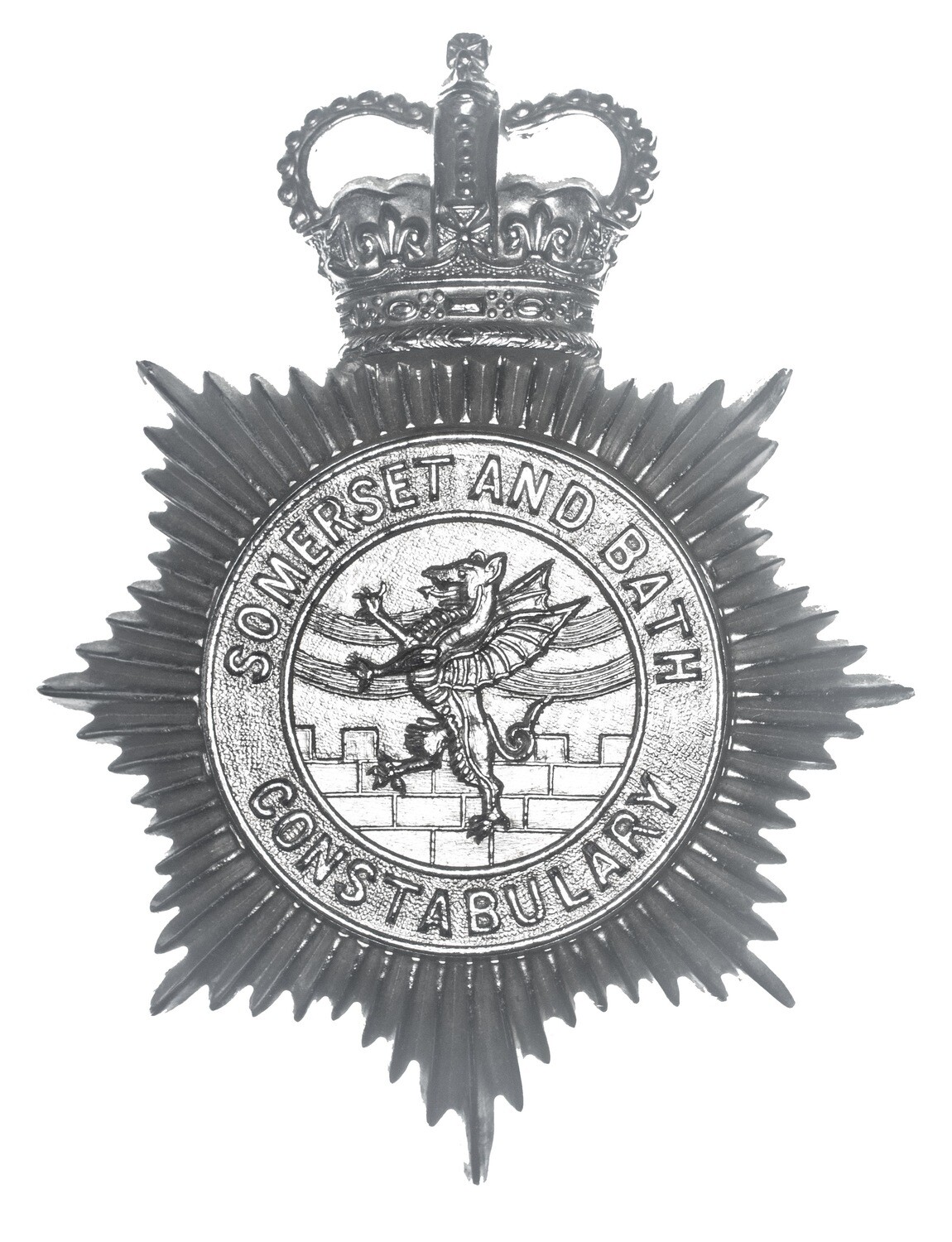 Somerset &amp; Bath Constabulary Police Helmet Plate.(1967-1974)