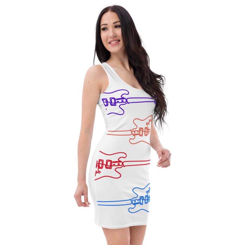 Dress Tank Bodycon - Streetwear - Guitar White Lightening
