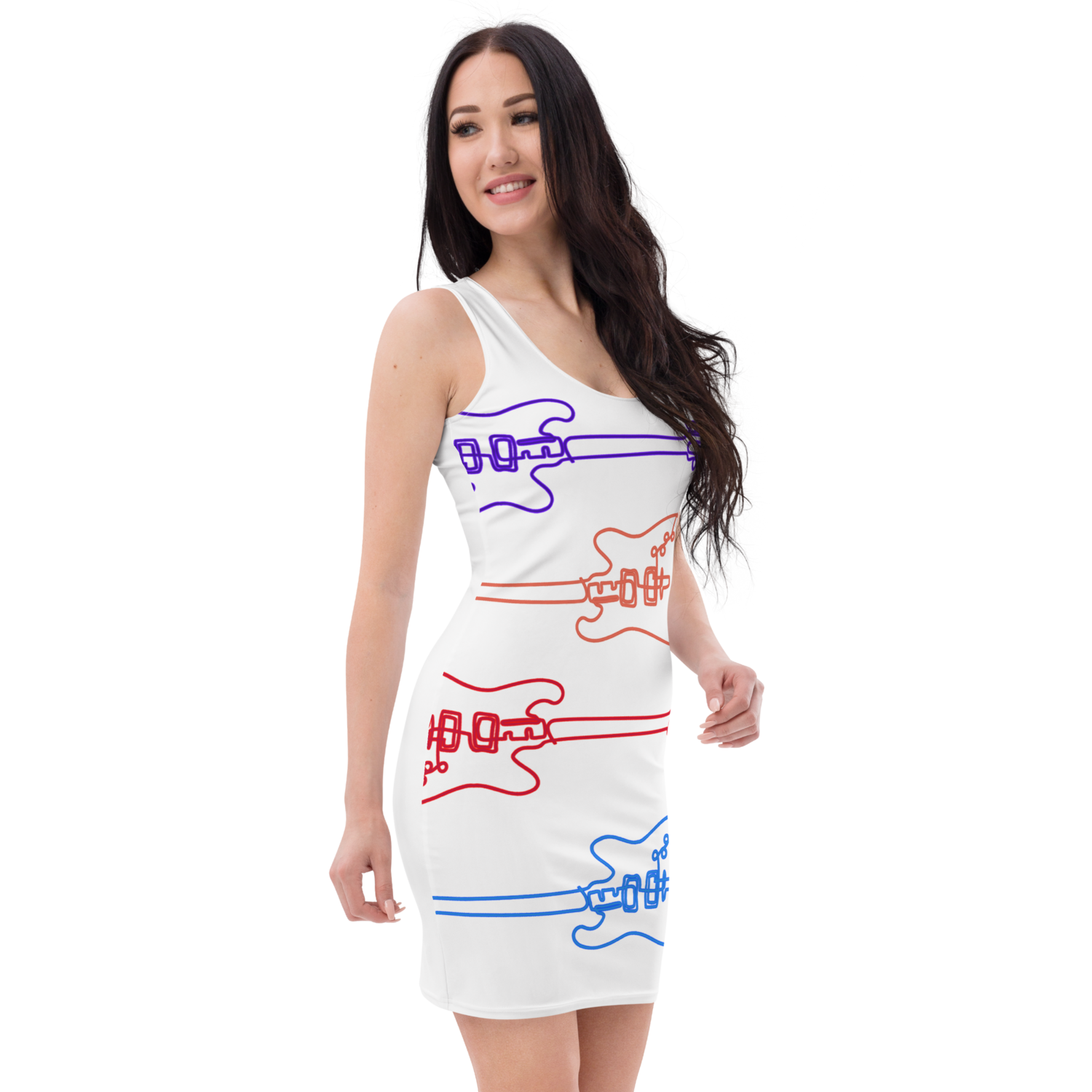 Dress Tank Bodycon - Streetwear - Guitar White Lightening