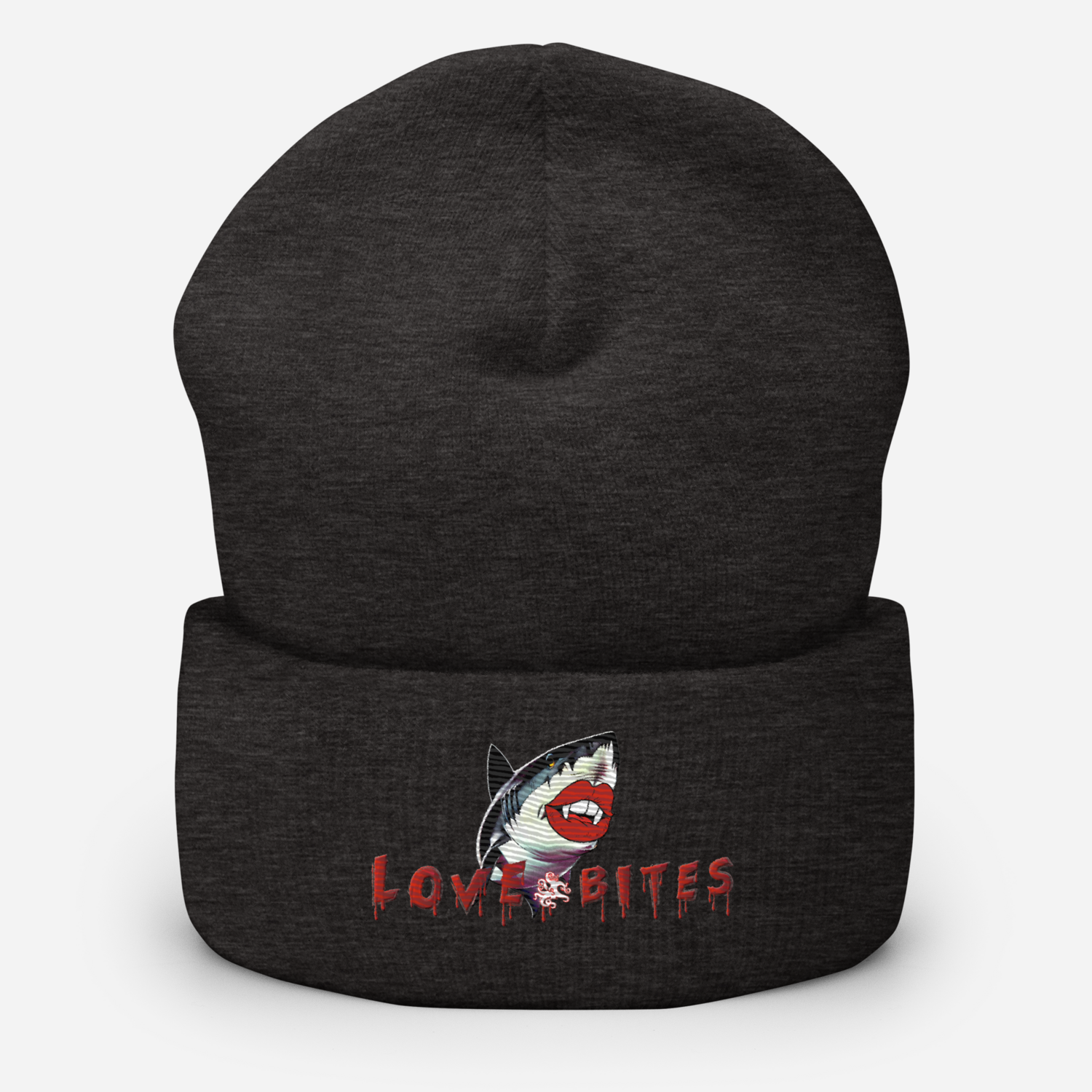 Cuffed Beanie - Shark Love Bites