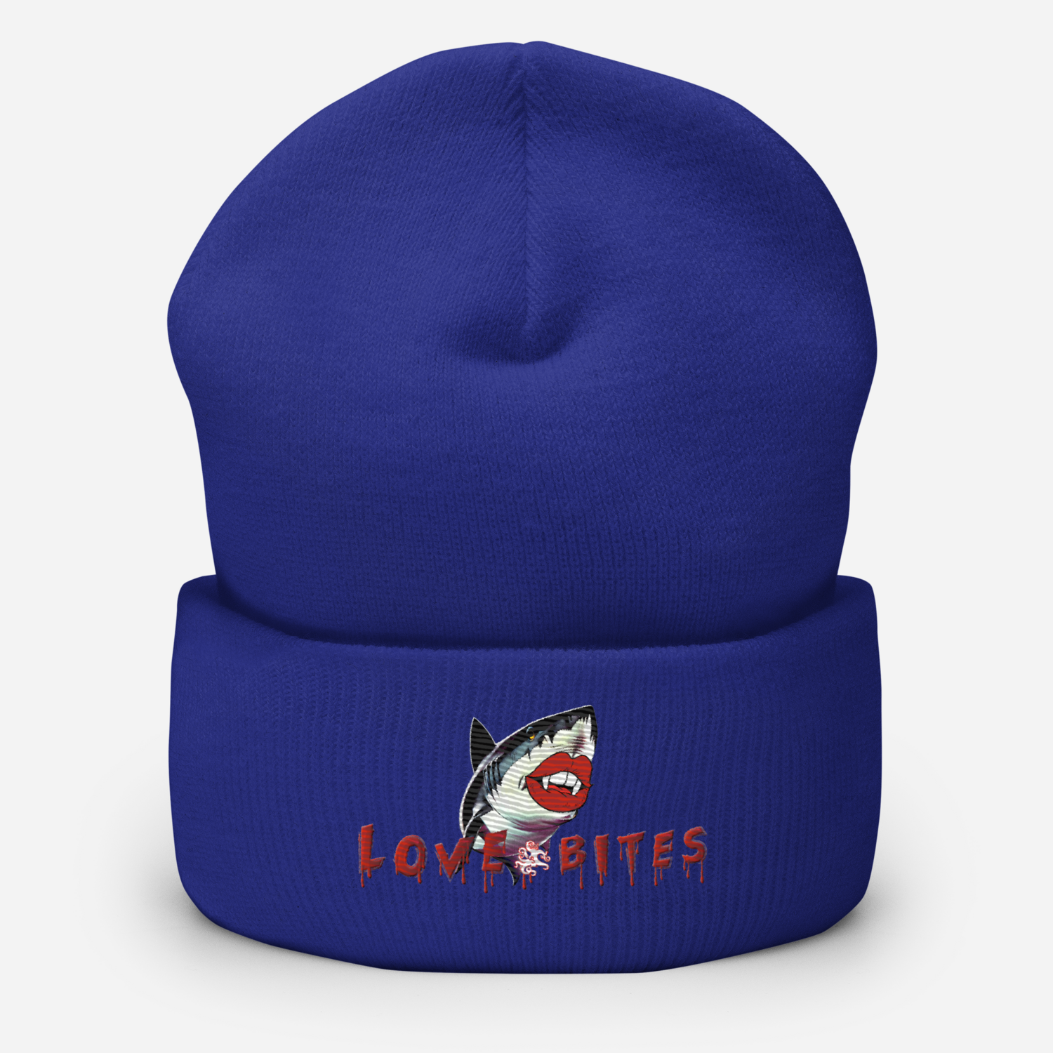 Cuffed Beanie - Shark Love Bites