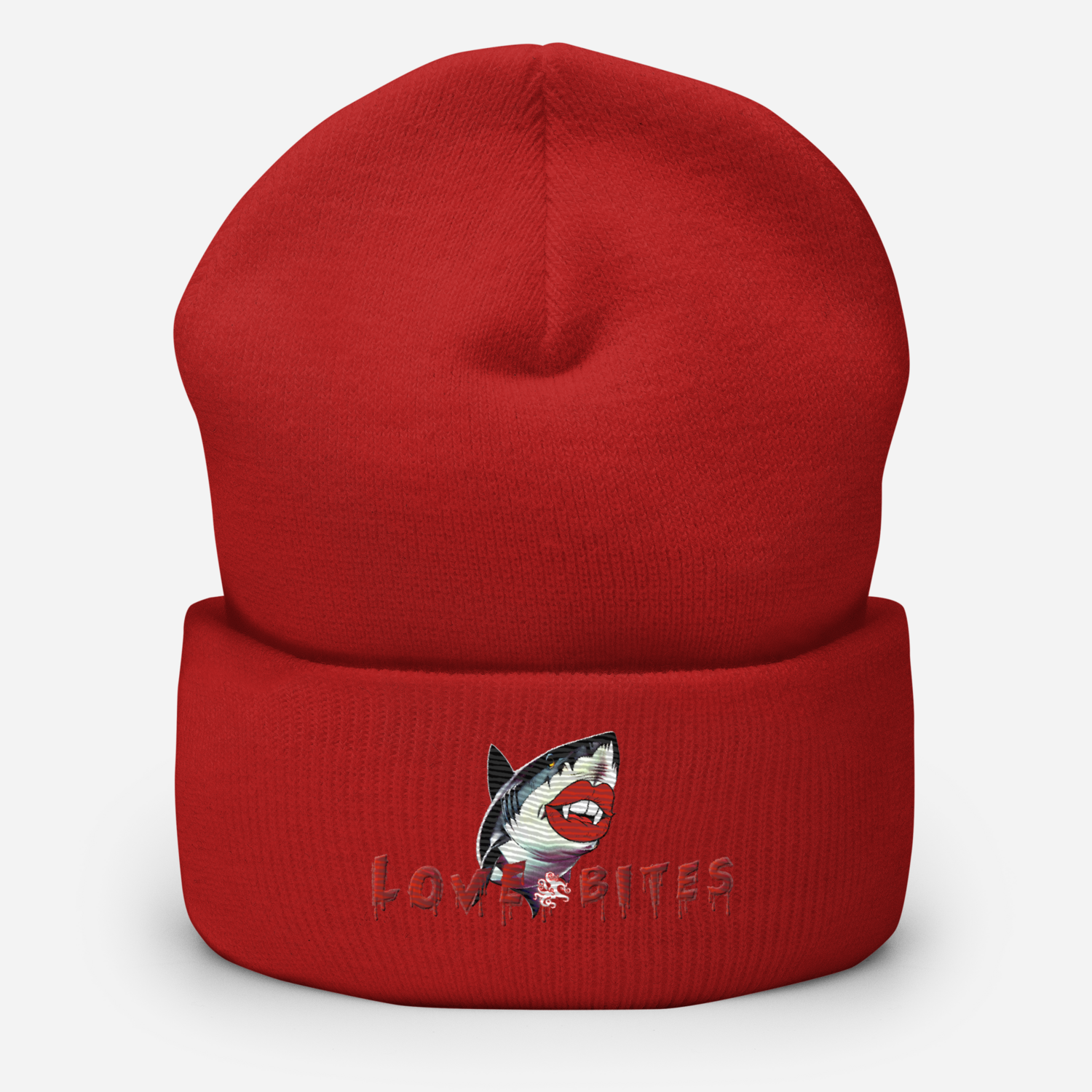 Cuffed Beanie - Shark Love Bites