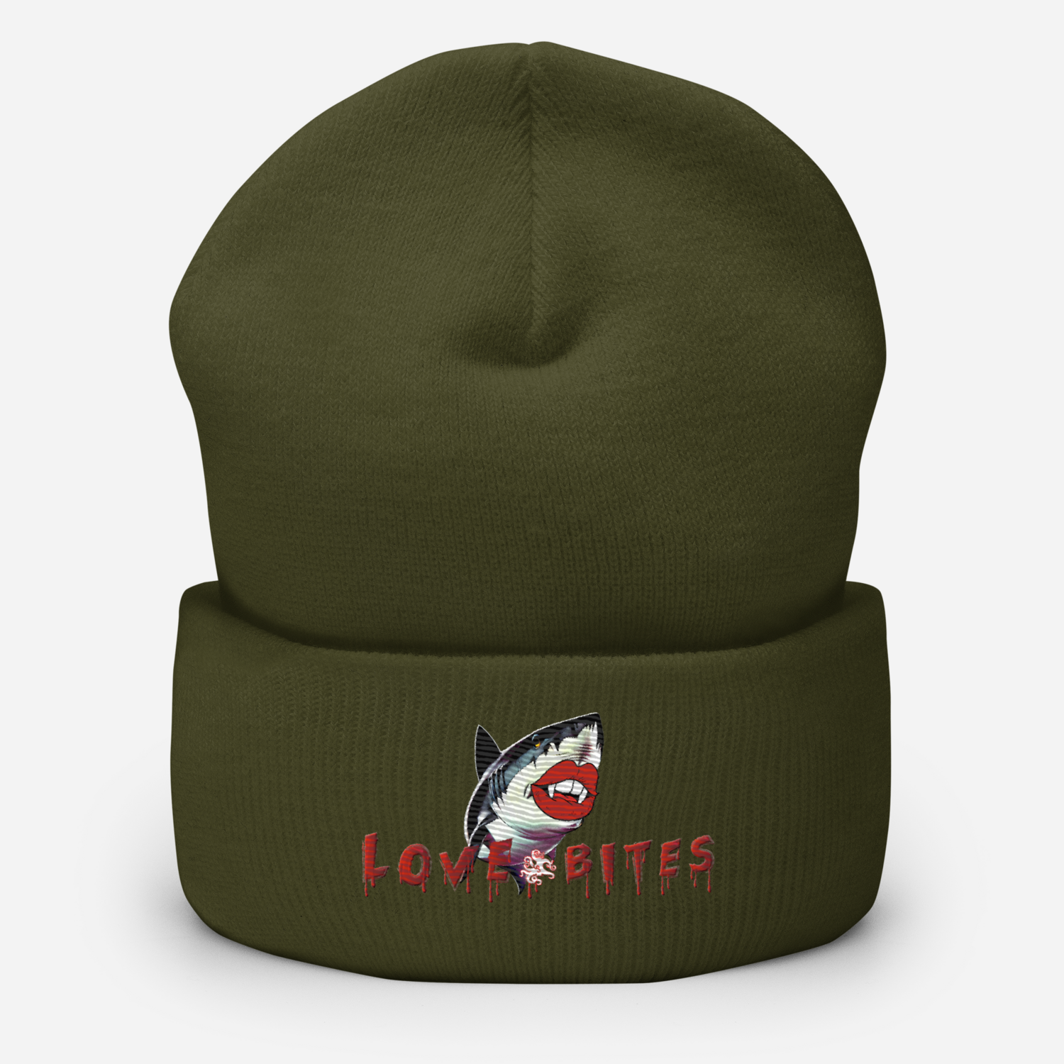 Cuffed Beanie - Shark Love Bites