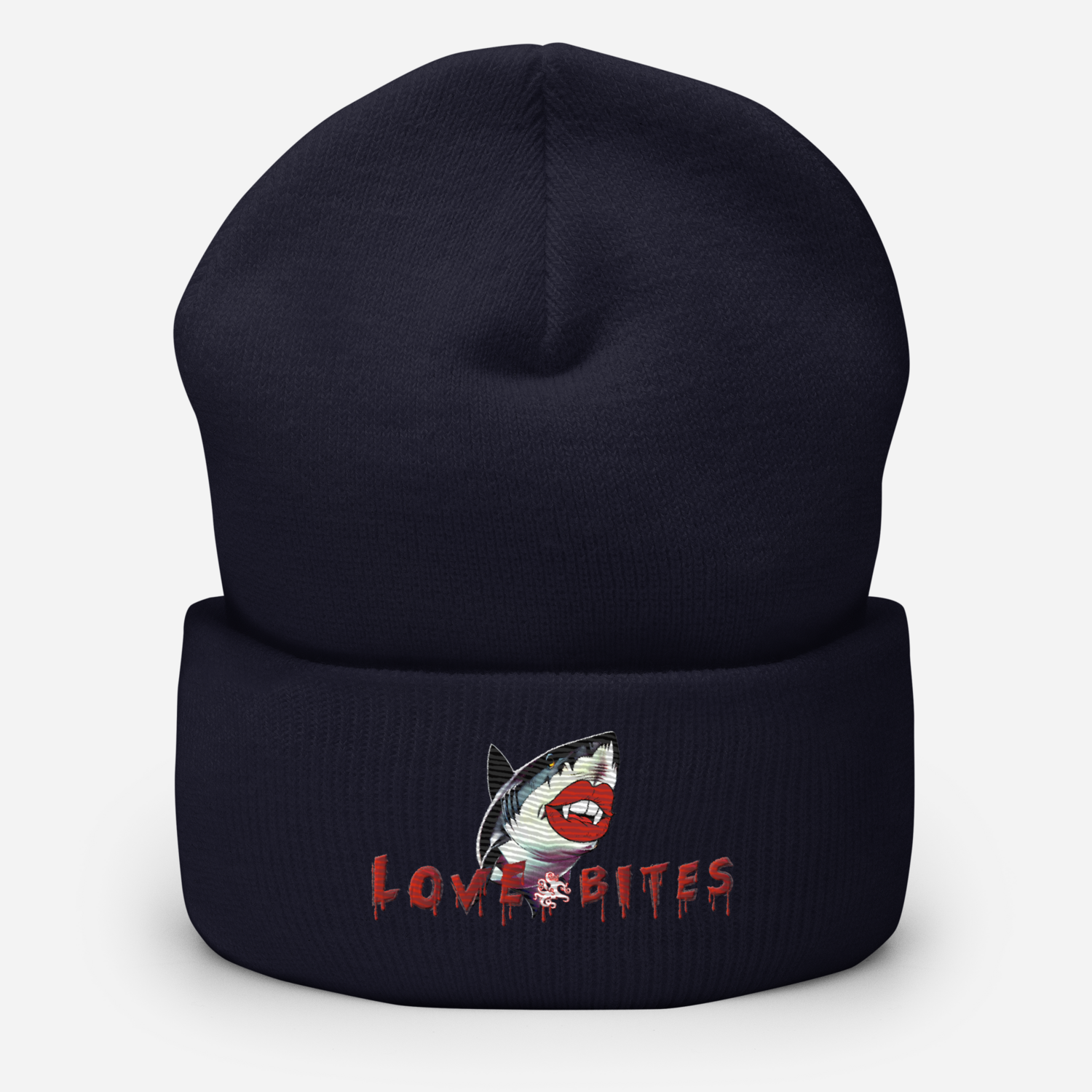 Cuffed Beanie - Shark Love Bites