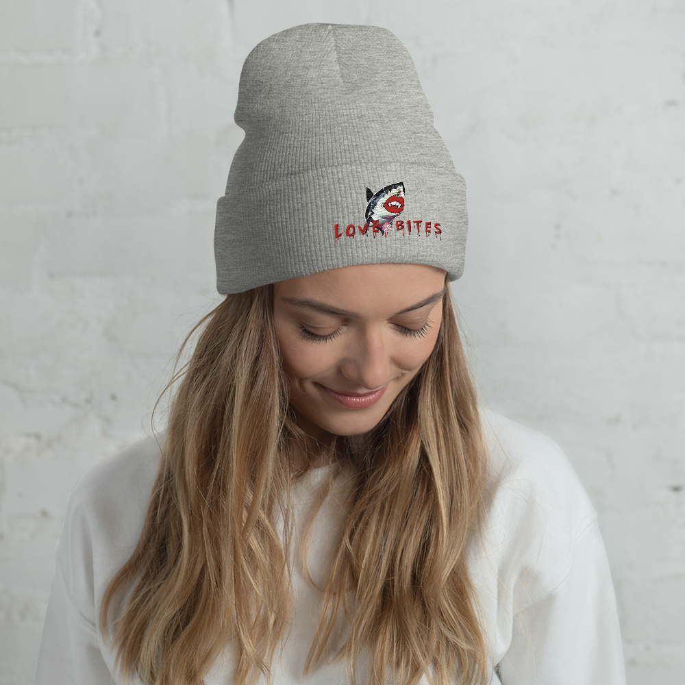 Cuffed Beanie - Shark Love Bites