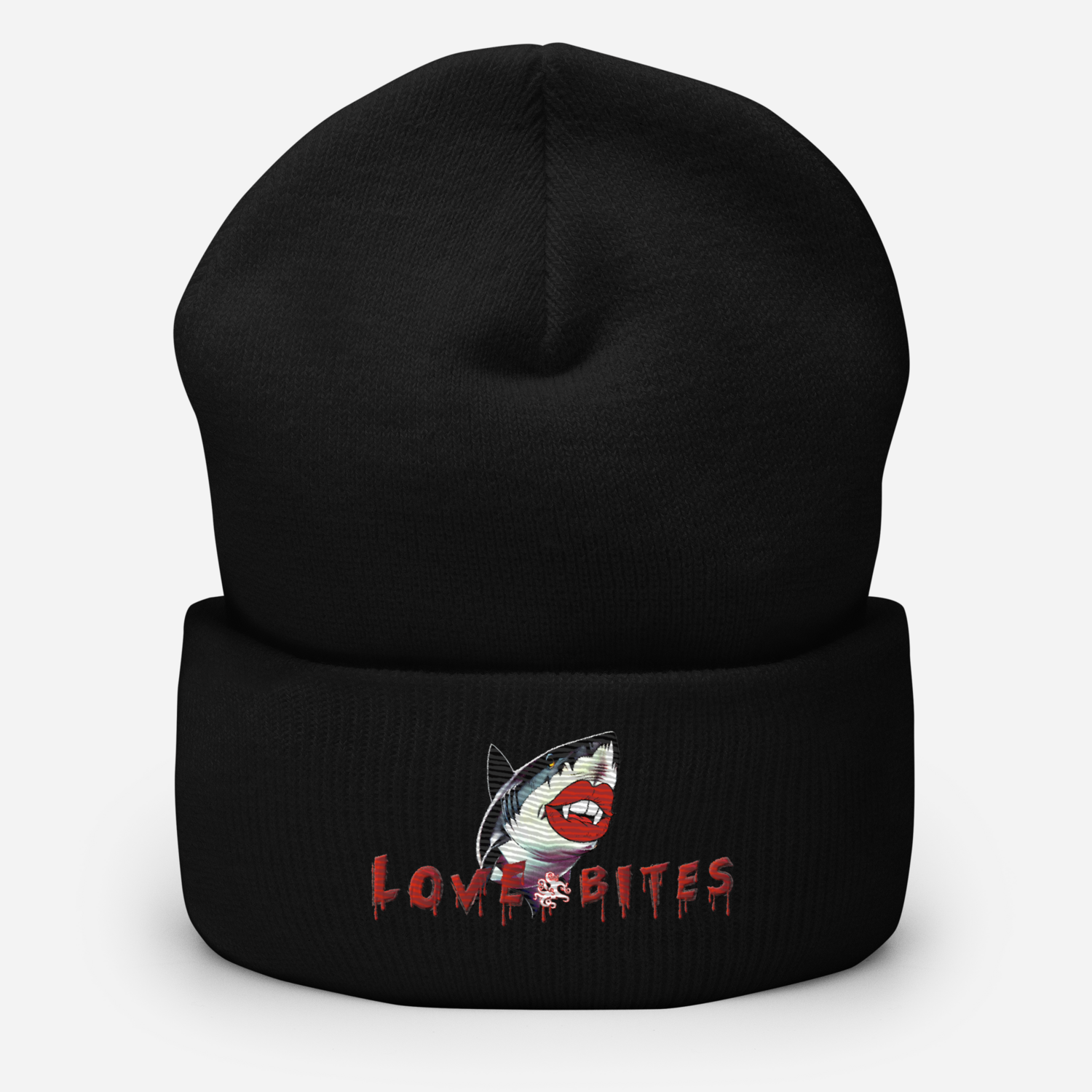 Cuffed Beanie - Shark Love Bites