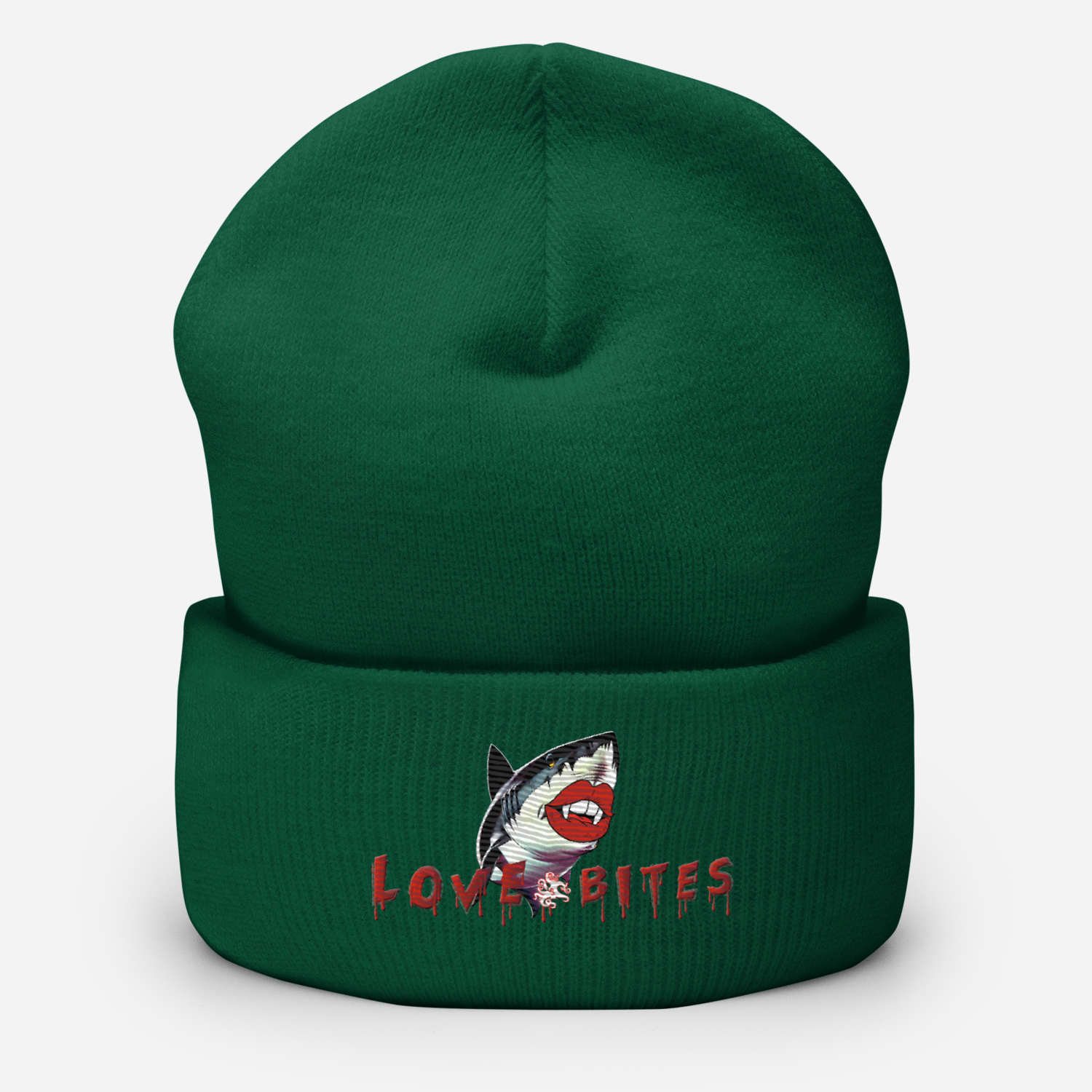 Cuffed Beanie - Shark Love Bites