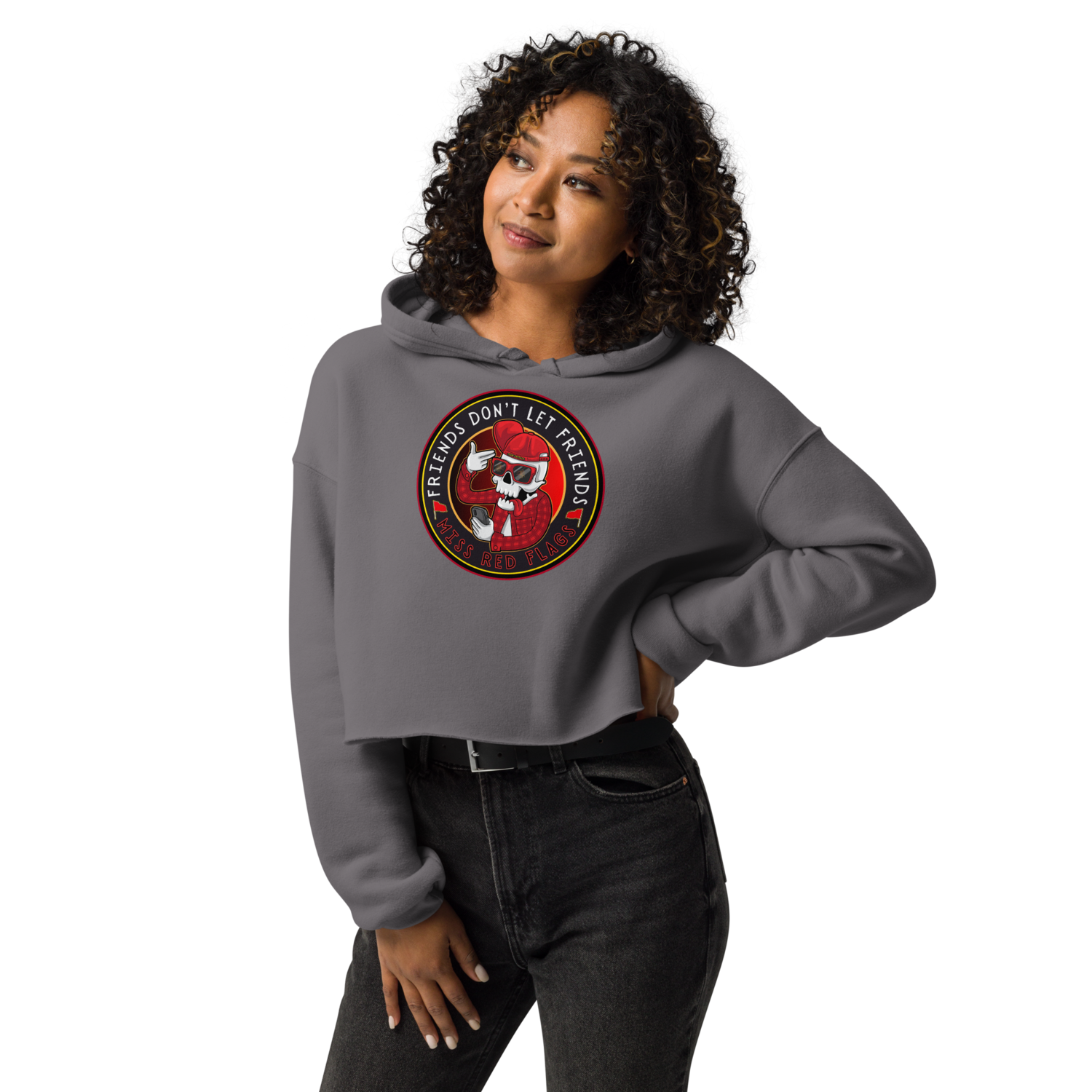 Crop Hoodie - Satire: Dude, Red Flags!
