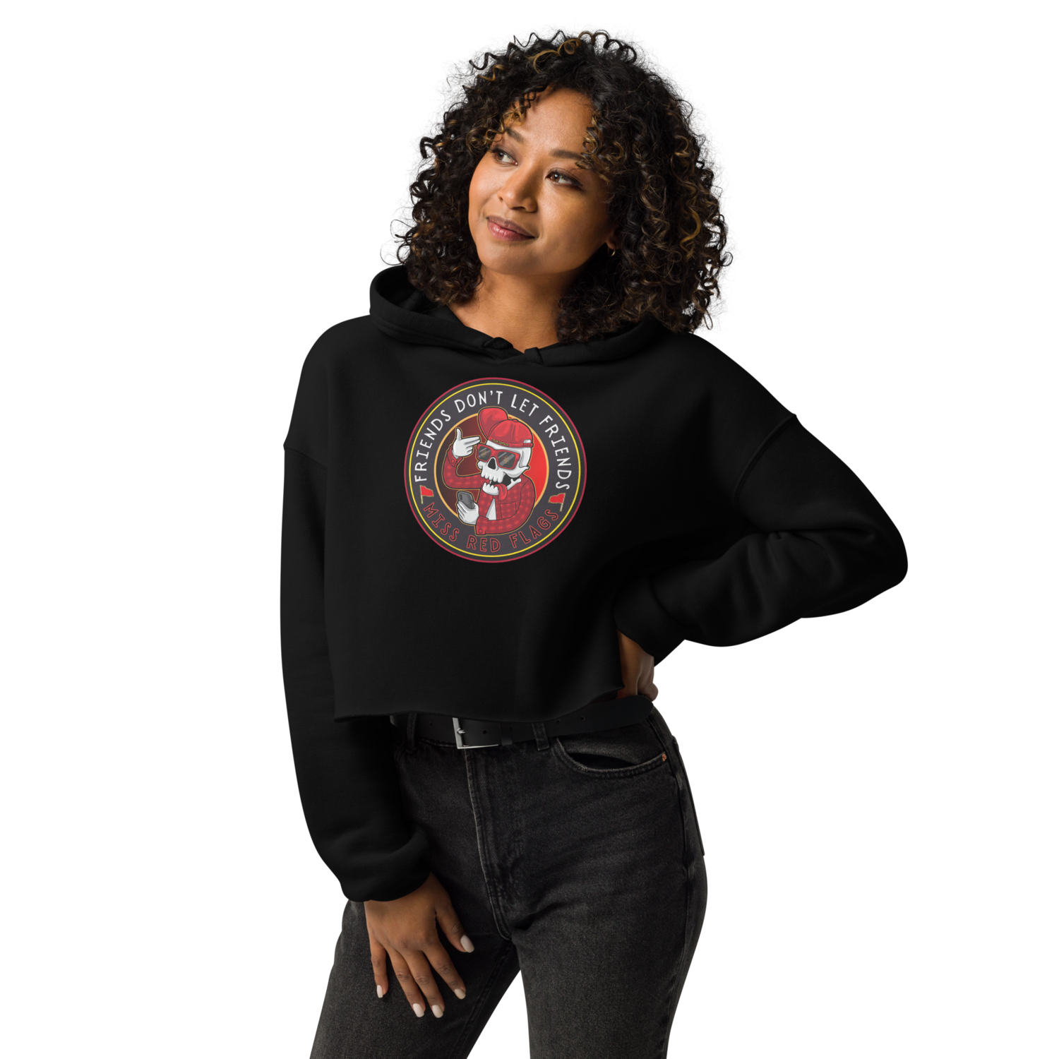 Crop Hoodie - Satire: Dude, Red Flags!