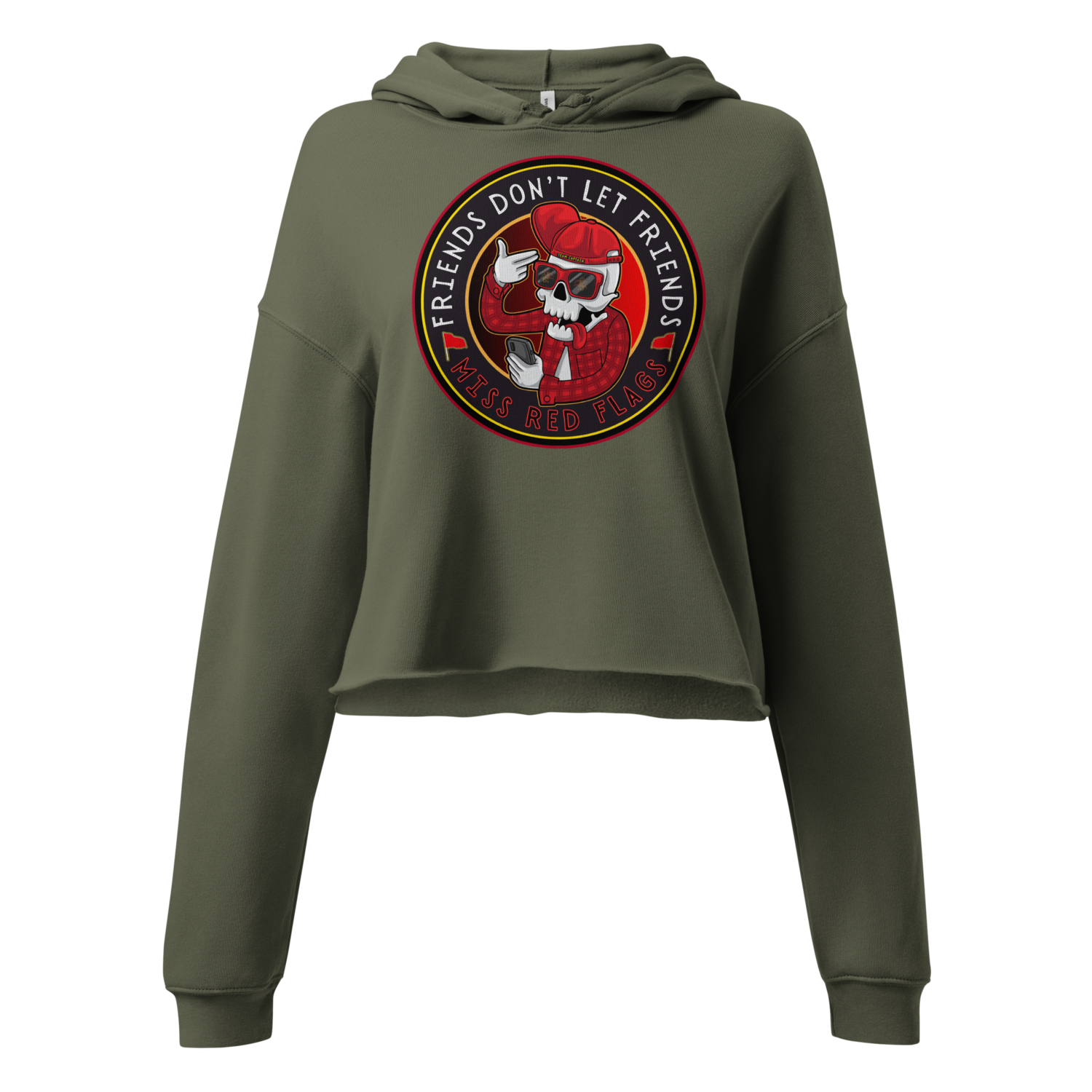 Crop Hoodie - Satire: Dude, Red Flags!