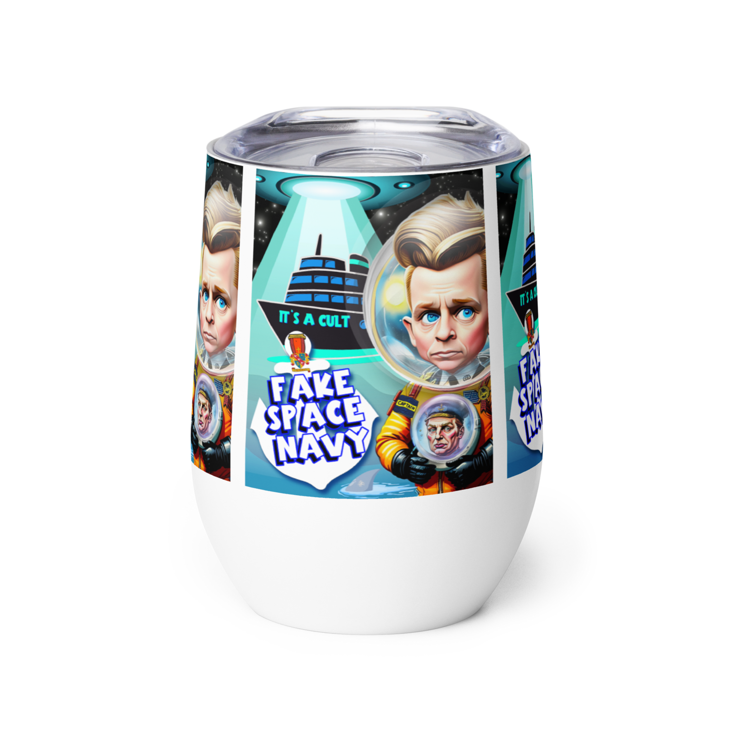 Wine tumbler - Scientology - Fake Space Navy