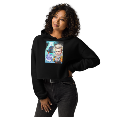 Crop Hoodie - Scientology - Fake Space Navy