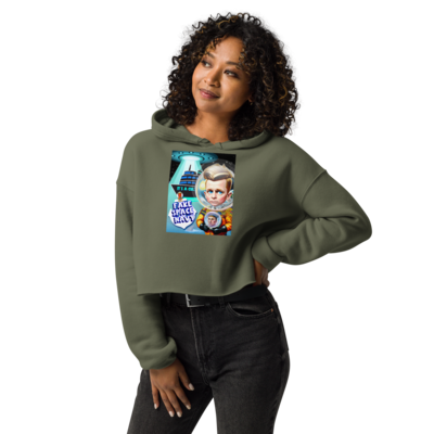 Crop Hoodie - Scientology - Fake Space Navy