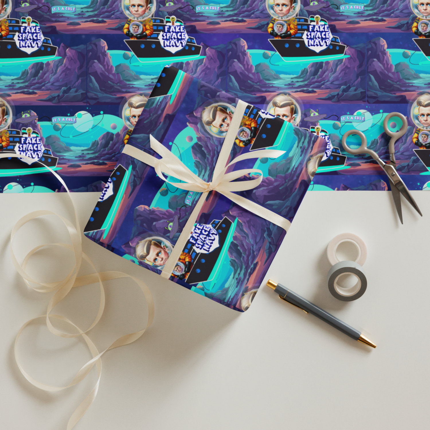 Gift wrapping paper sheets - Scientology - Fake Space Navy