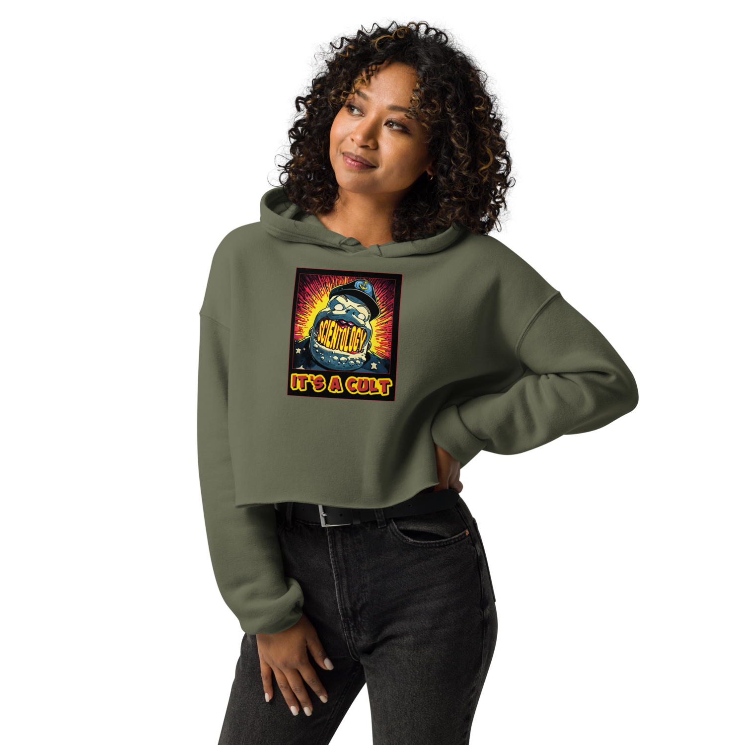 Crop Hoodie  - Scientology: Needs To Pay Taxes