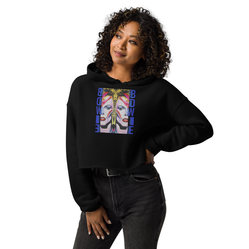 Crop Hoodie - Bow Down To David Bowie