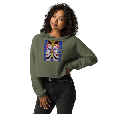 Crop Hoodie - Bow Down To David Bowie