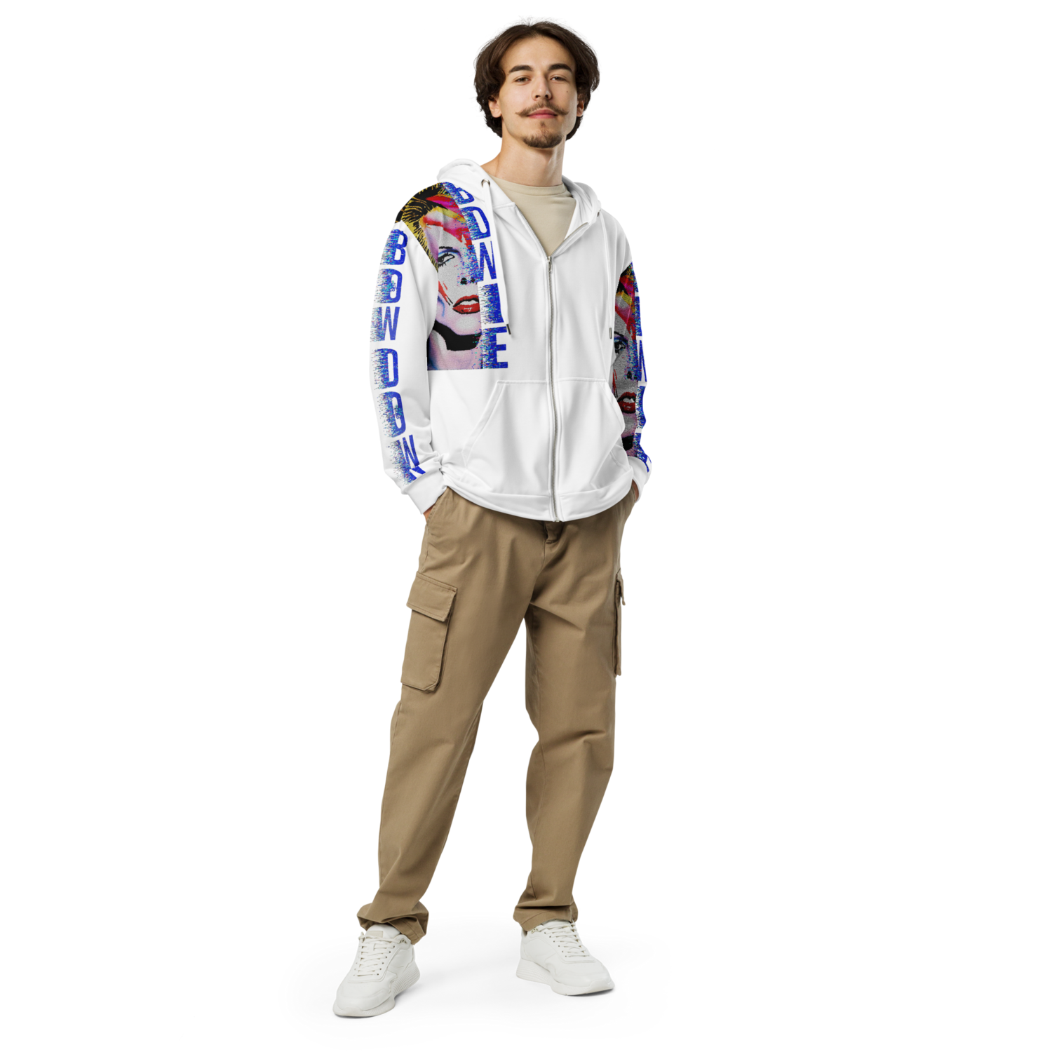 Unisex hoodie (zip-up) - Bow Down To Bowie