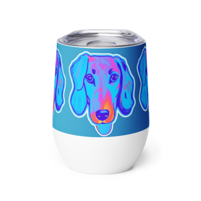 Wine tumbler - Dachshund Licks &amp; Kisses