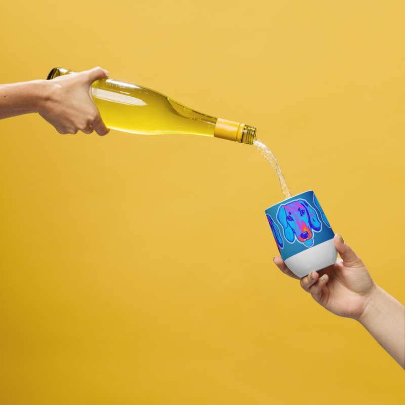 Wine tumbler - Dachshund Licks &amp; Kisses