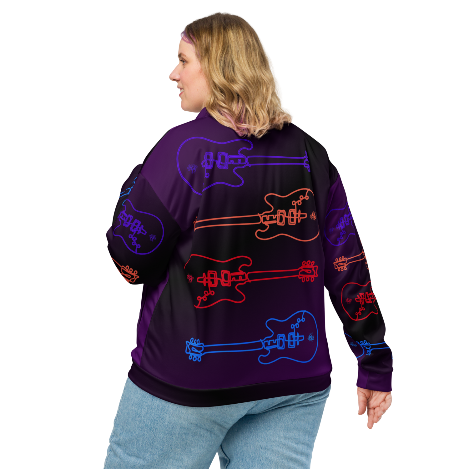 Unisex Bomber Jacket - Studio Guitar - Purple Rain
