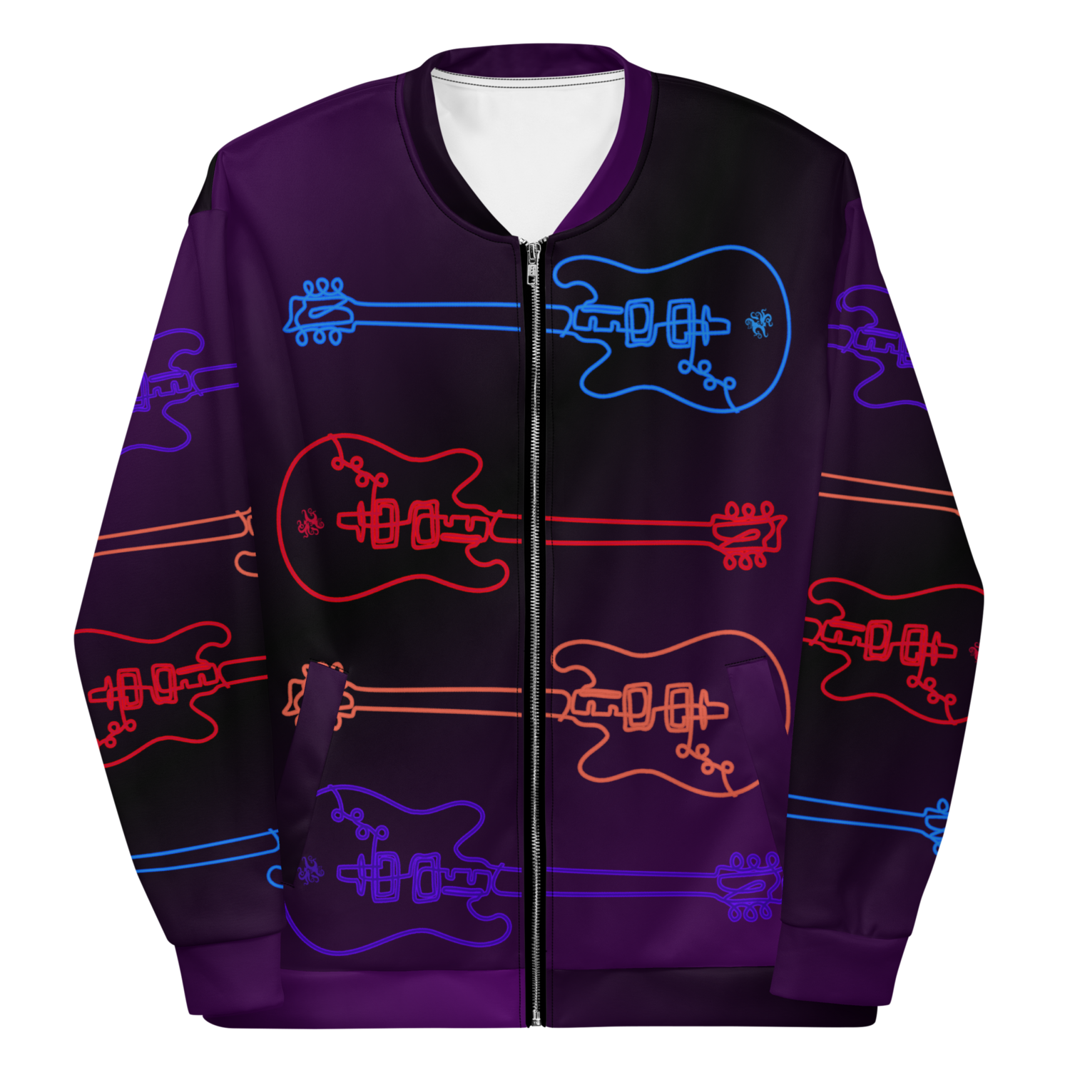 Unisex Bomber Jacket - Studio Guitar - Purple Rain