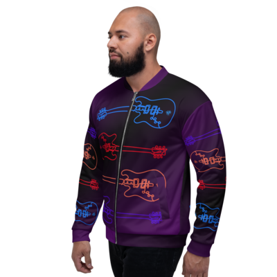 Unisex Bomber Jacket - Studio Guitar - Purple Rain