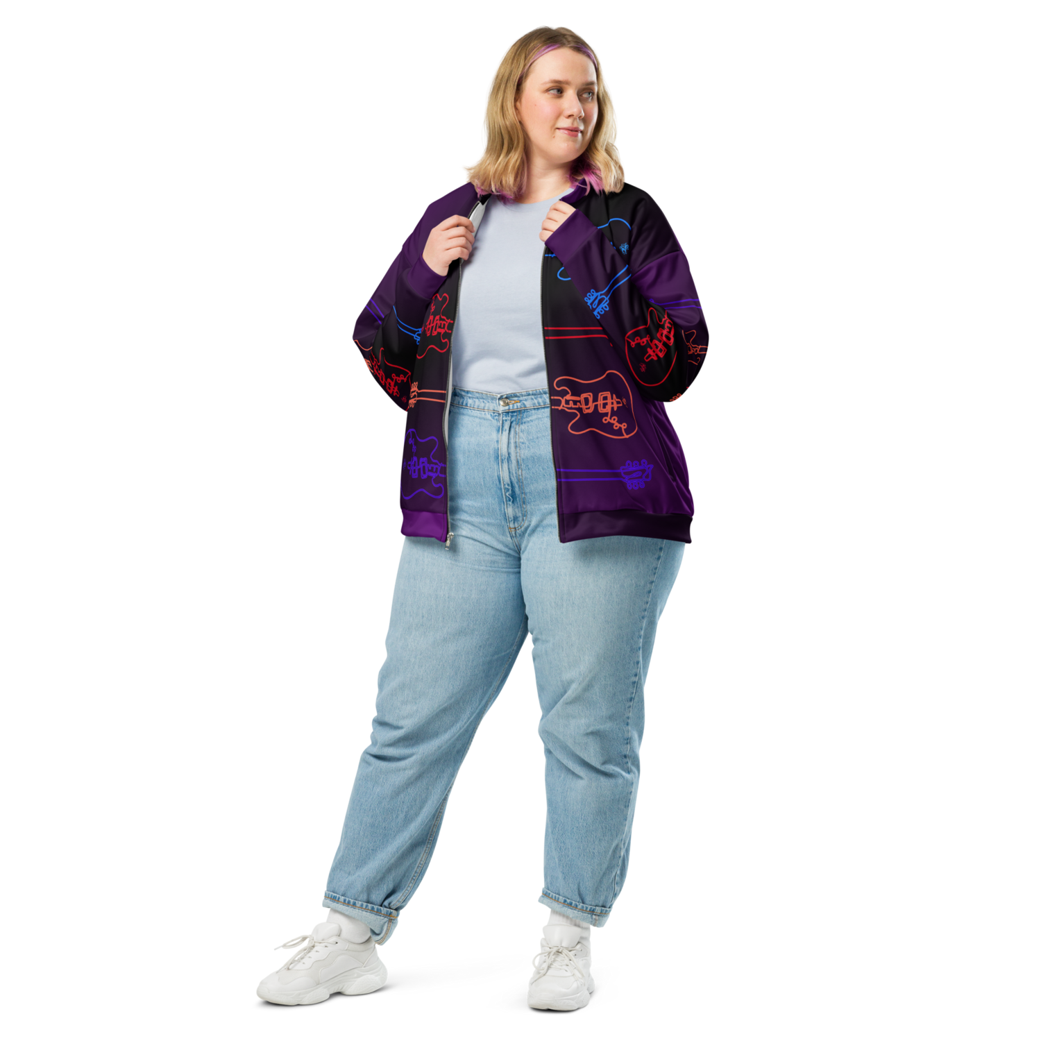 Unisex Bomber Jacket - Studio Guitar - Purple Rain