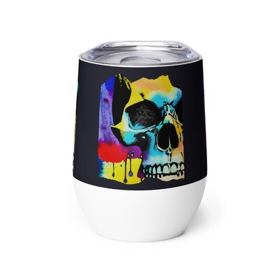 Wine tumbler - Mean Muggin' Skull