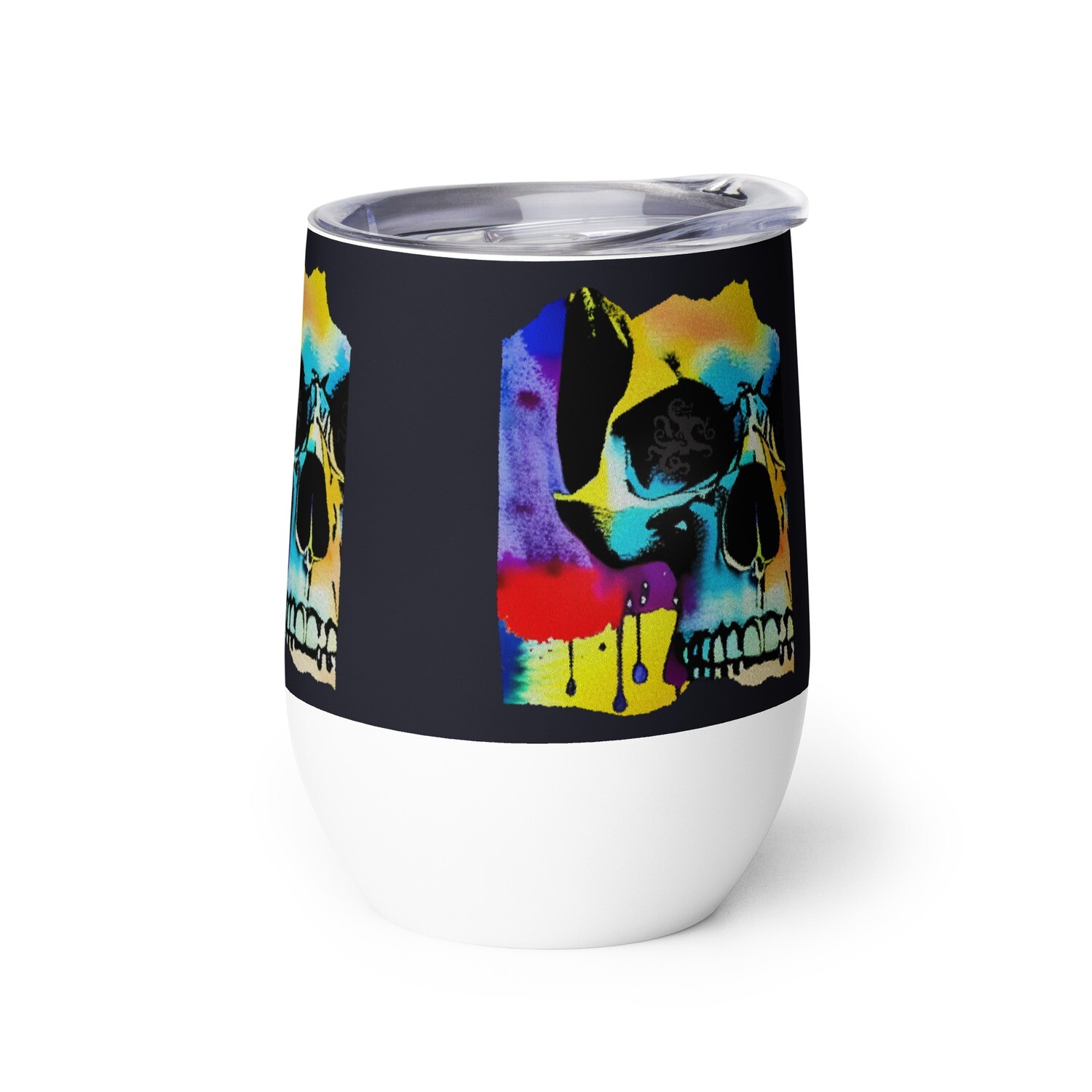 Wine tumbler - Mean Muggin&#39; Skull