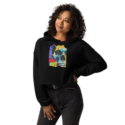 Crop Hoodie - Mean Muggin&#39; Skull