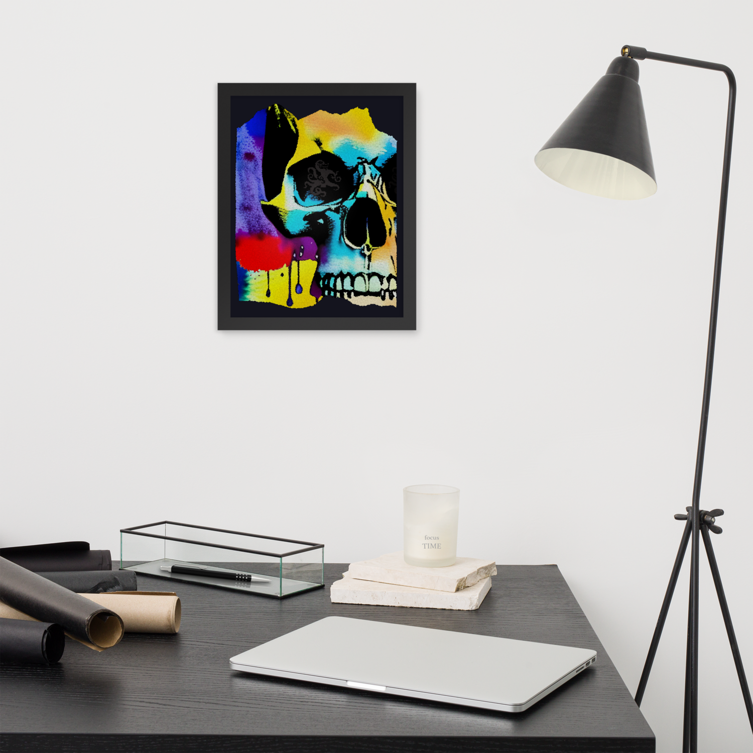Framed Wall Art - Mean Muggin&#39; Skull