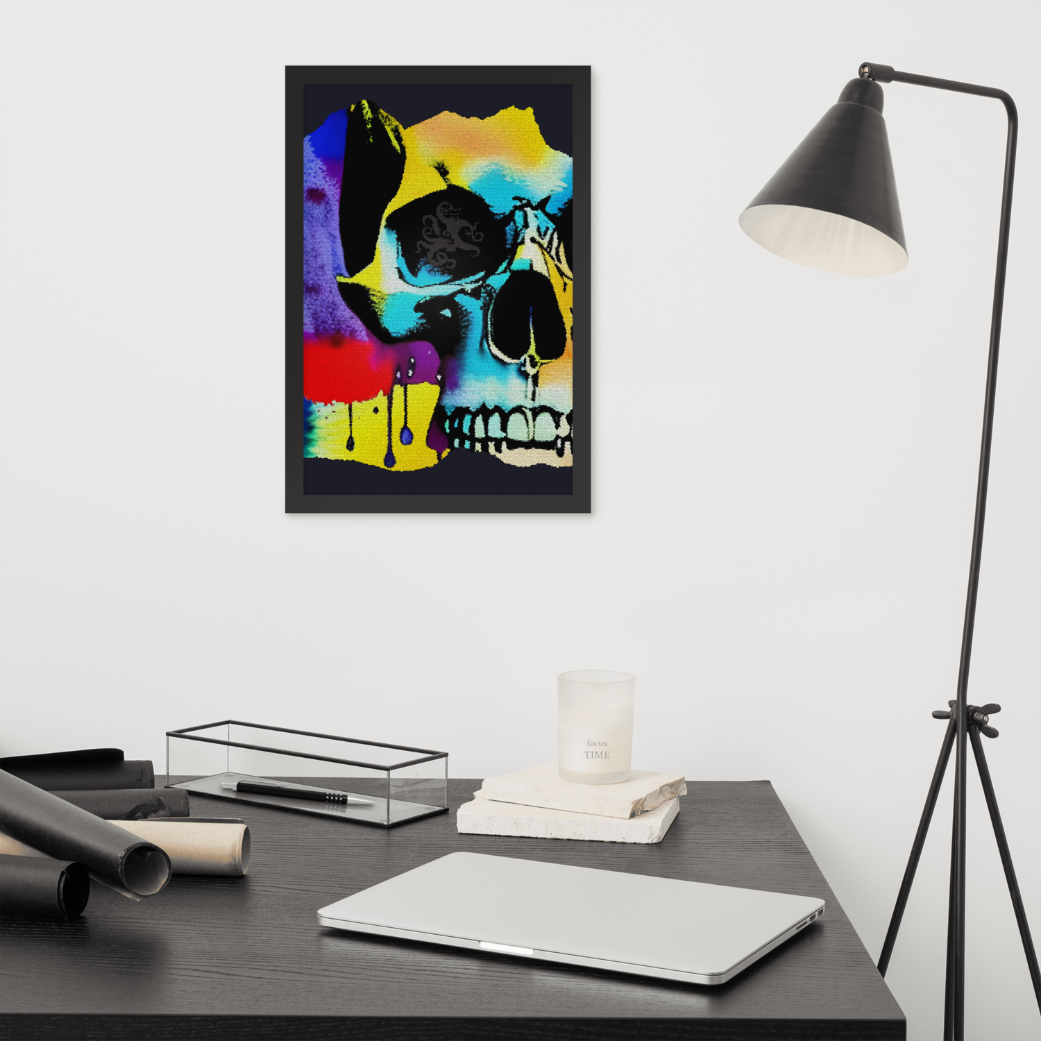 Framed Wall Art - Mean Muggin&#39; Skull