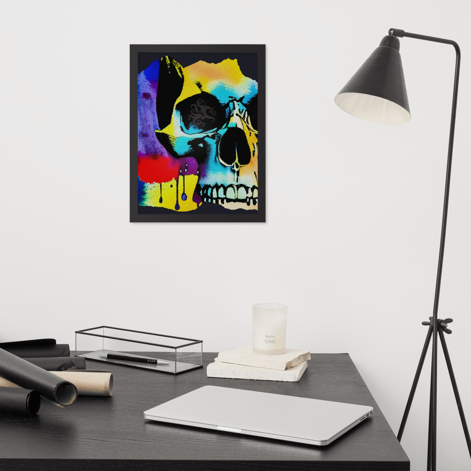 Framed Wall Art - Mean Muggin&#39; Skull