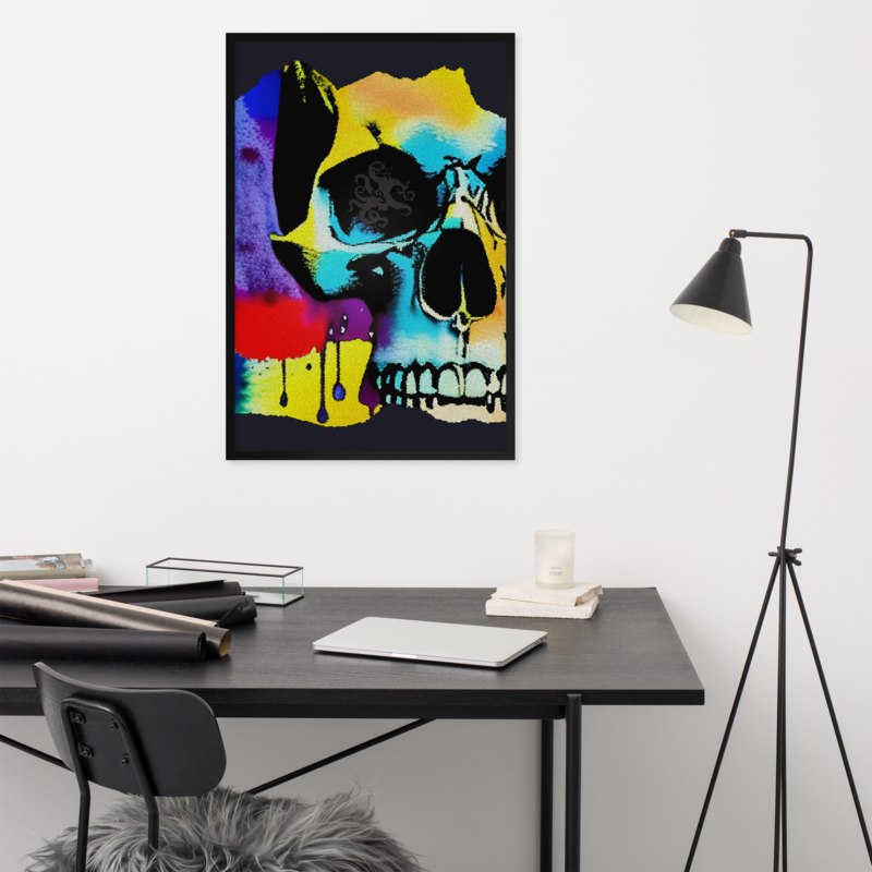 Framed Wall Art - Mean Muggin&#39; Skull