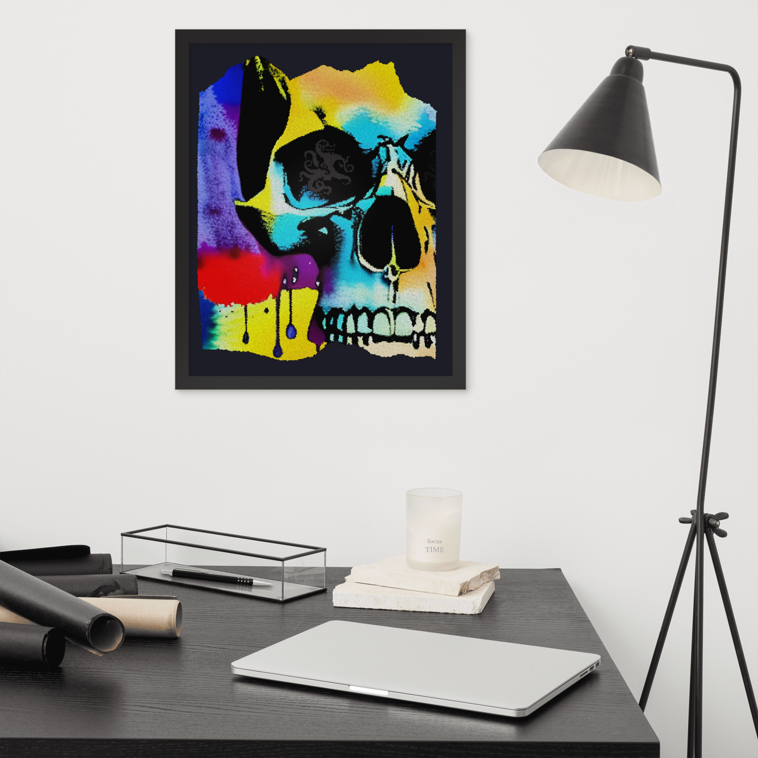 Framed Wall Art - Mean Muggin&#39; Skull