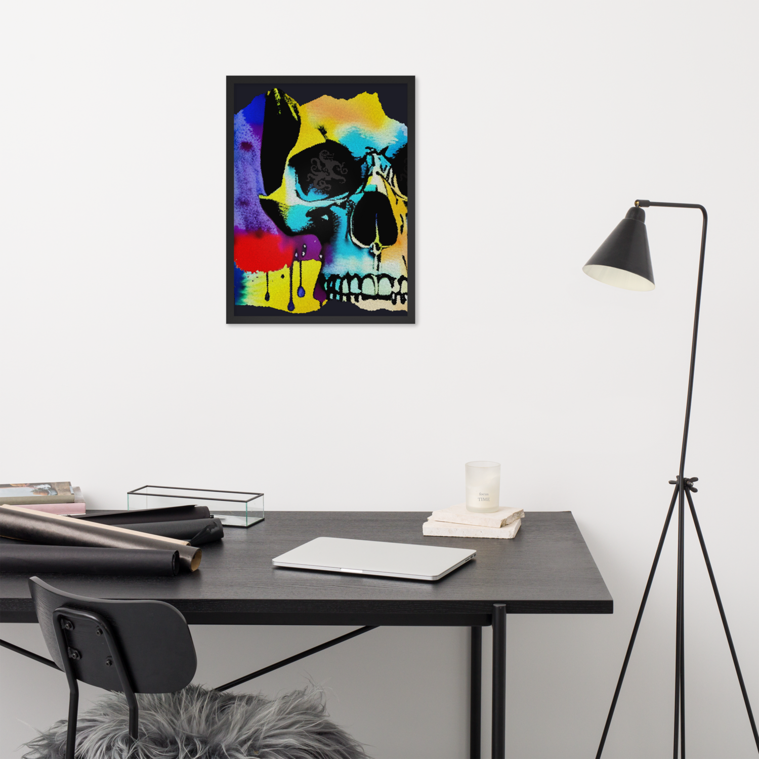 Framed Wall Art - Mean Muggin&#39; Skull