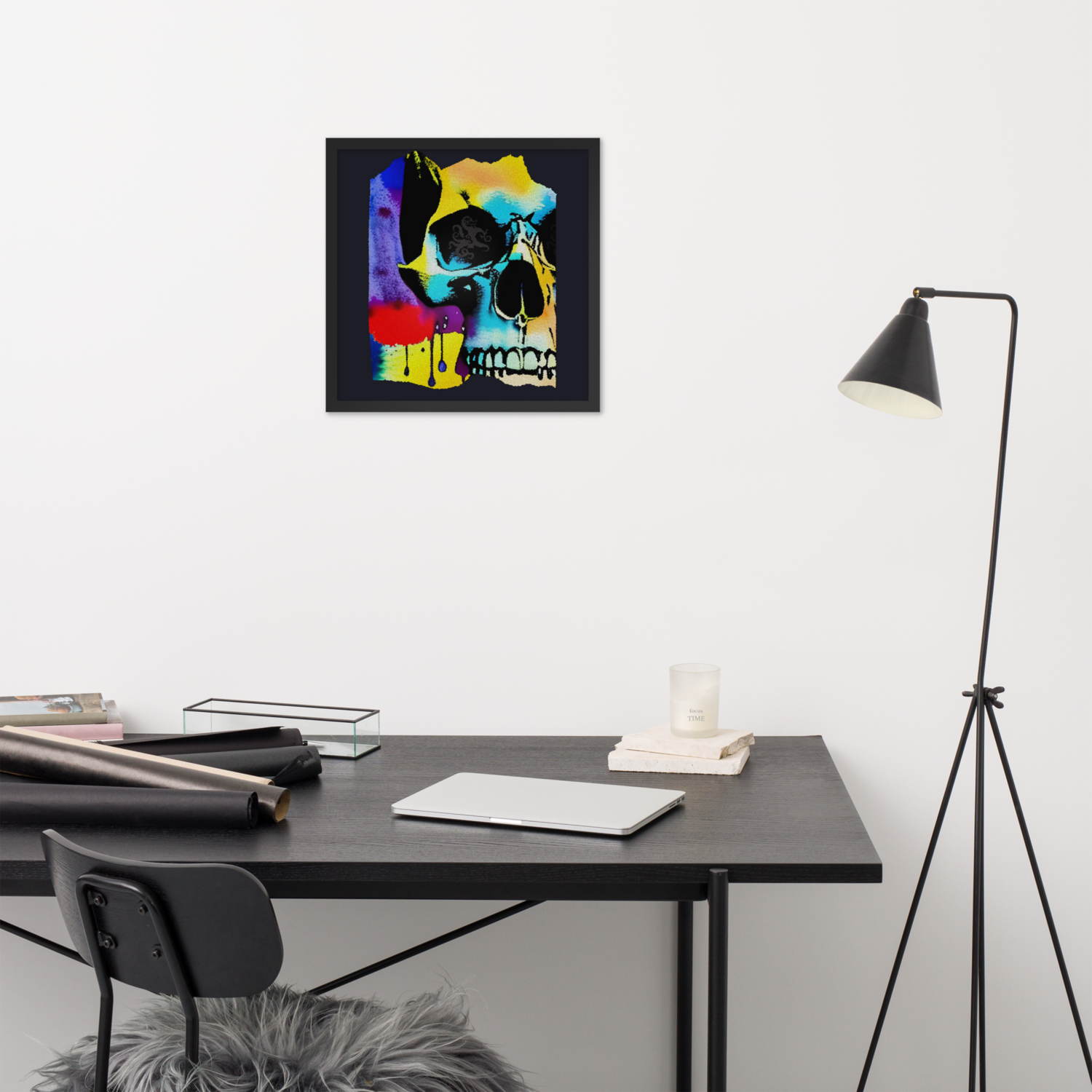 Framed Wall Art - Mean Muggin&#39; Skull