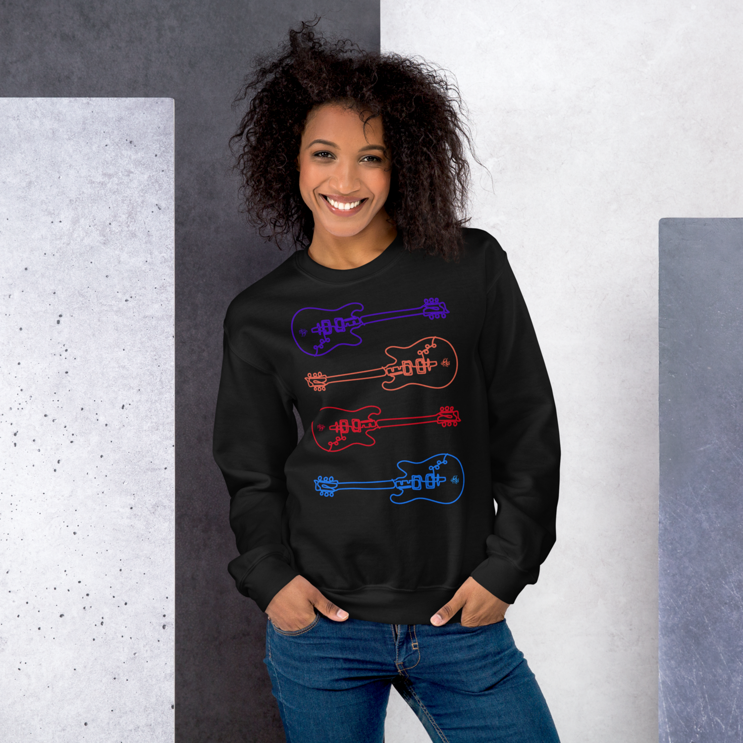 Unisex Sweatshirt - Studio Guitar - Multi-Color