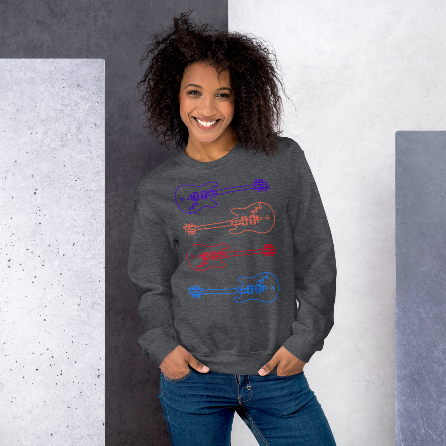 Unisex Sweatshirt - Studio Guitar - Multi-Color