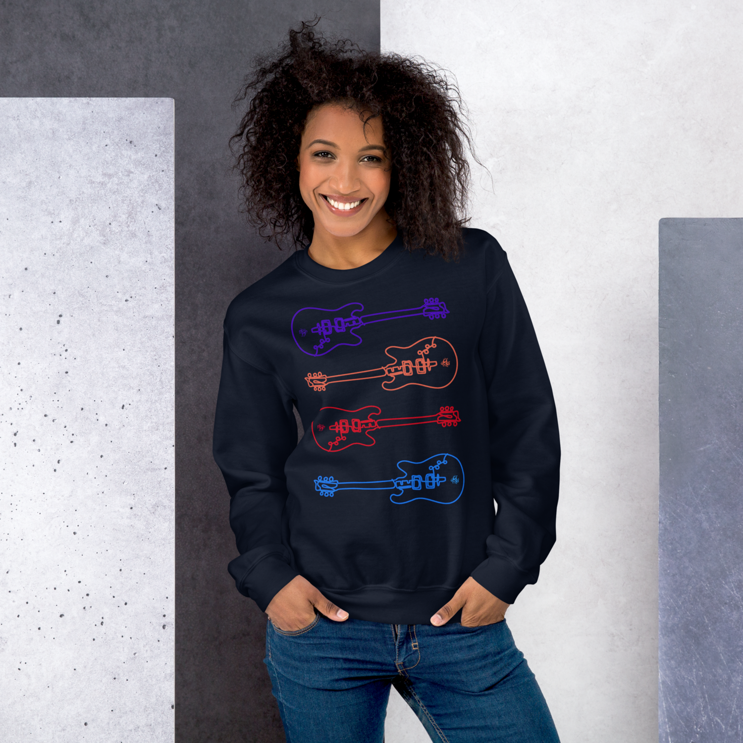 Unisex Sweatshirt - Studio Guitar - Multi-Color