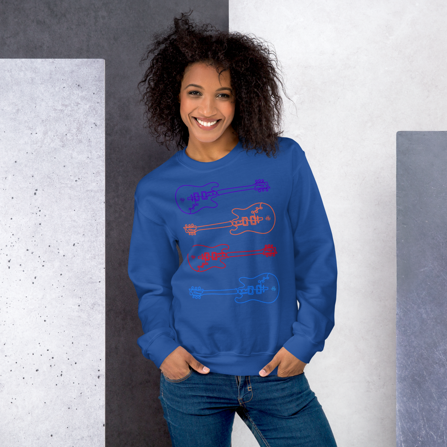 Unisex Sweatshirt - Studio Guitar - Multi-Color