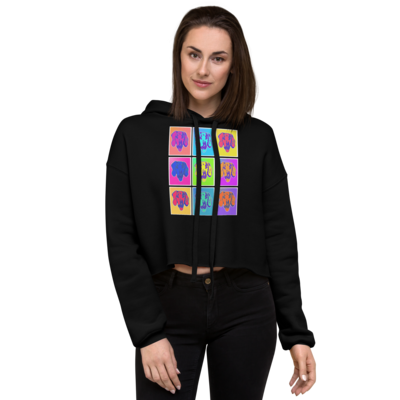 Crop Hoodie - Dachshund Retro Pop Art