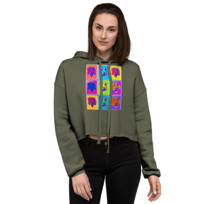Crop Hoodie - Dachshund Retro Pop Art