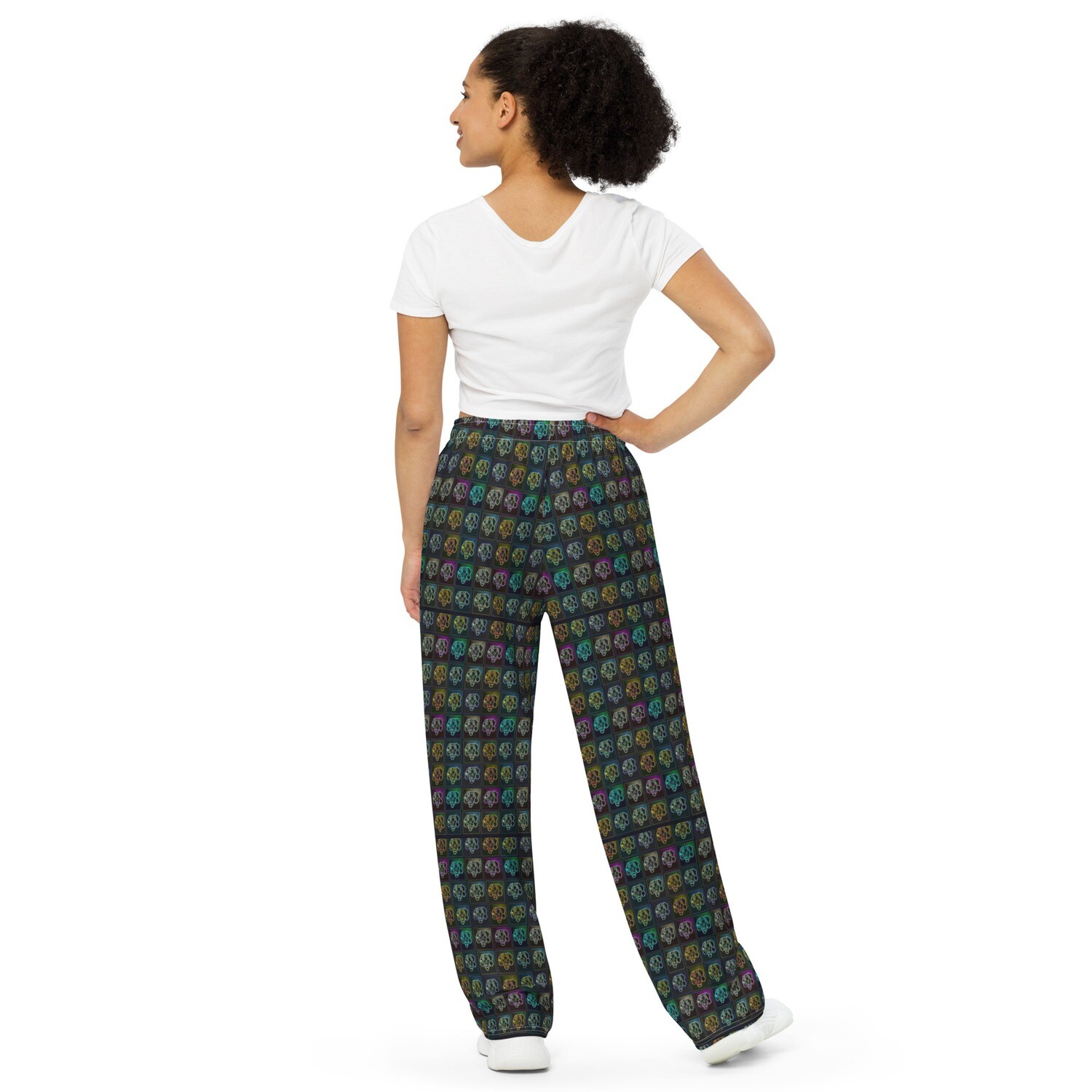 Unisex wide-leg pants - Dachshund Retrowave