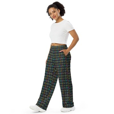 Unisex wide-leg pants - Dachshund Retrowave